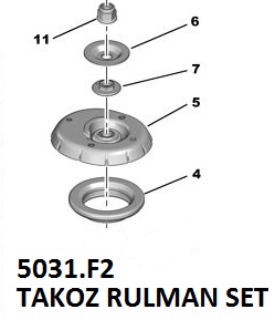 301 AMORTİSÖR ÜST TAKOZ RULMAN TK. ORJİNAL